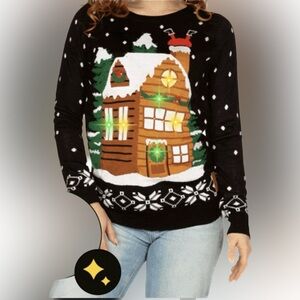 Tipsy Elves light show light up ugly Christmas sweater M NWT